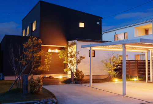 外構　カーポート・照明　写真